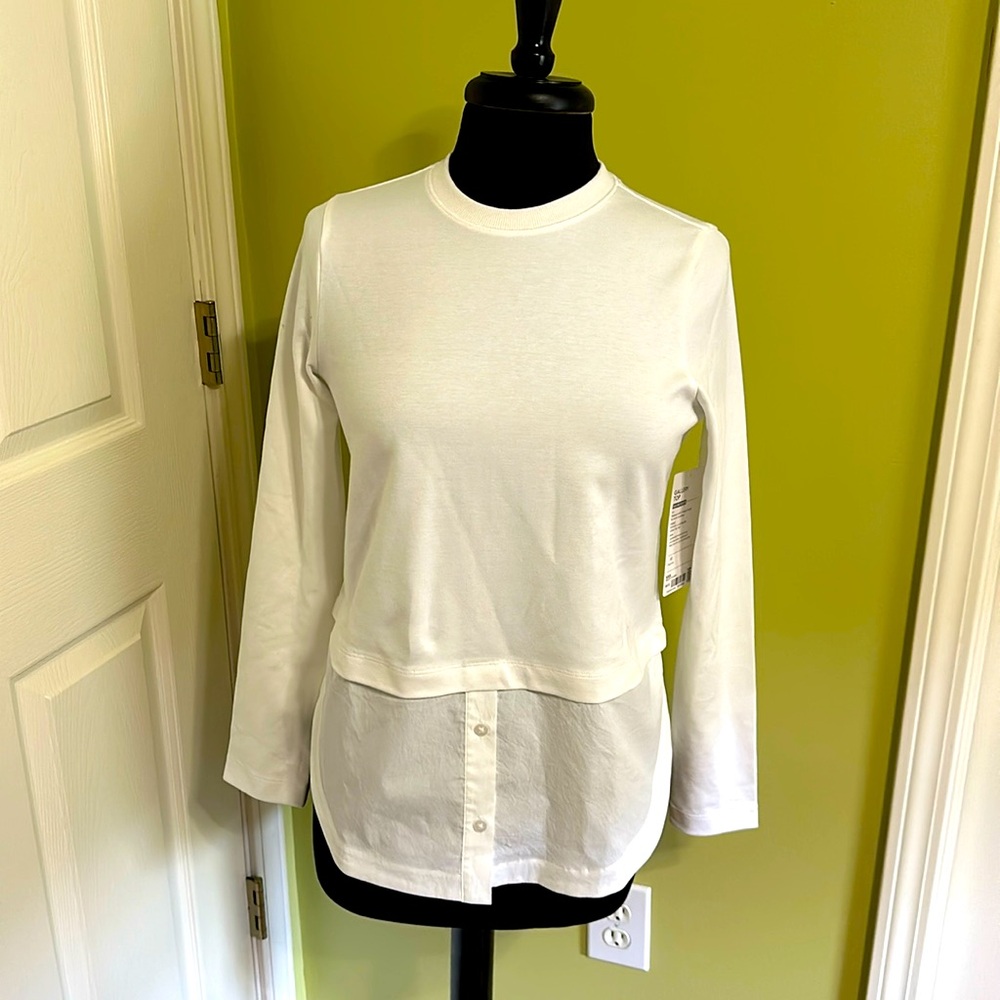 NWT athleta white gallery top